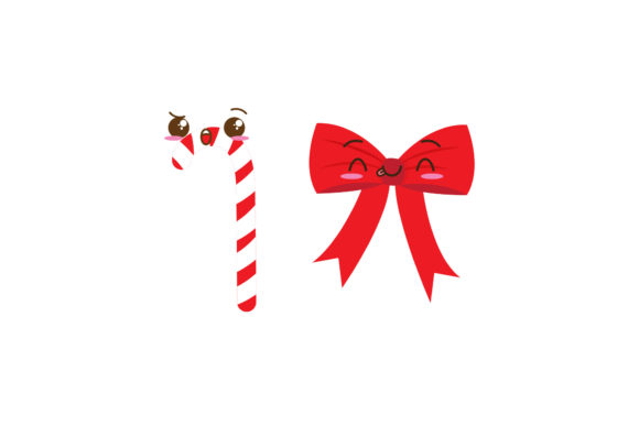 Candy and Ribbon Christmas Illustrations