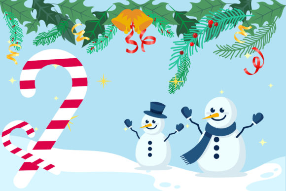 Christmas Background Snow Candy Stick Illustrations