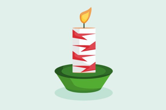 Christmas Candle Decorations Illustrations
