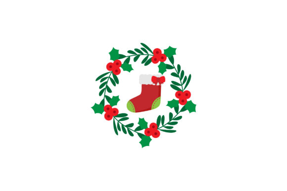 Christmas Circle Wreath with Socks