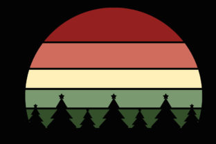 Christmas Retro Vintage Sunset Clipart Illustrations