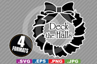 Deck the Halls Christmas Wreath Illustrations