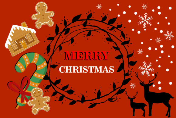Merry Christmas Background Vector Snow