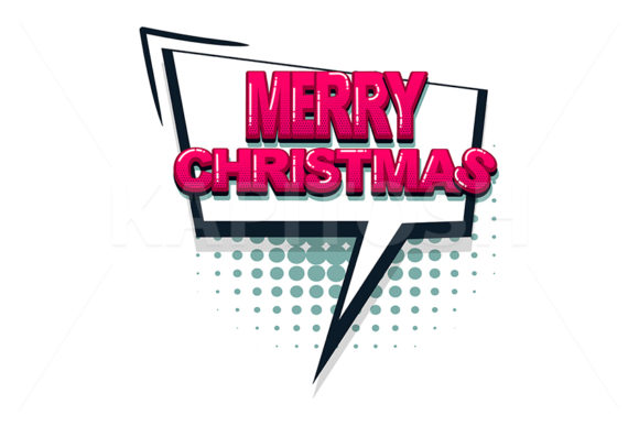 Merry Christmas Comic Text Speech Bubble