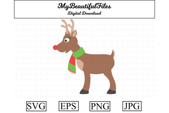 Reindeer Christmas Clipart Illustration